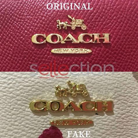 fake vs real coach logo|authentic coach purses.